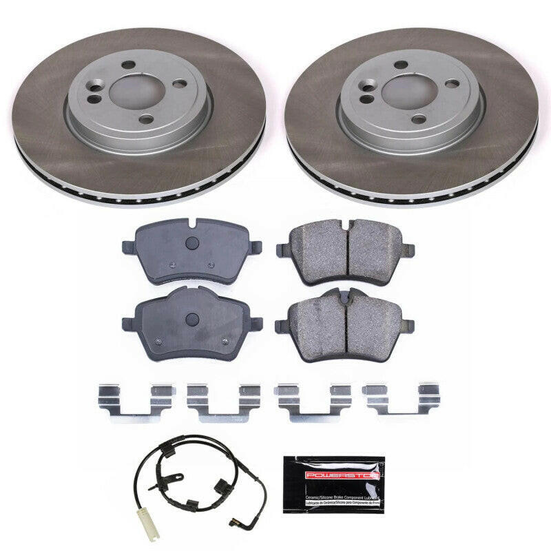 Power Stop 07-10 Mini Cooper Front Semi-Coated Rotor Kit Brake Kits - Performance Blank PowerStop