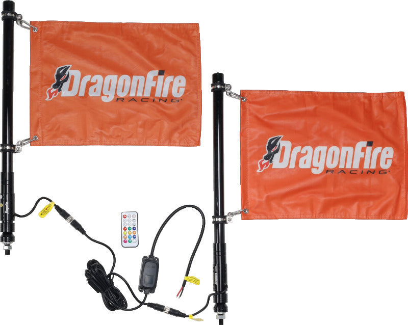 DragonFire Racing 2Ft Spiral Led Whip - Black Whip Lights DragonFire Racing
