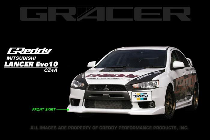 GReddy 08+ Mitsubishi Evolution X Urethane Front Lip Spoiler Spoilers GReddy