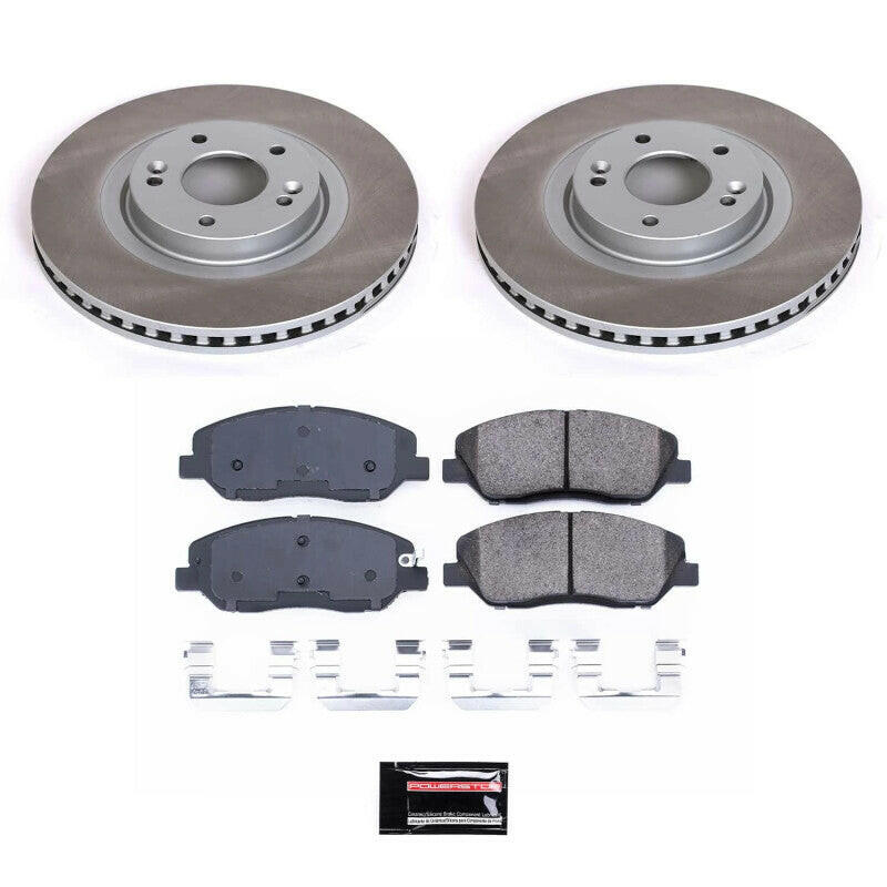 Power Stop 13-16 Hyundai Santa Fe Front Semi-Coated Rotor Kit Brake Kits - Performance Blank PowerStop