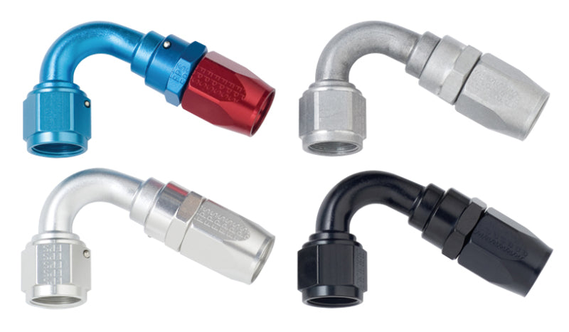 Fragola -8AN x 120 Degree Power Flow Hose End - Blue/Red Fittings Fragola