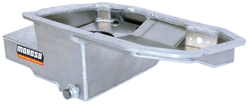 Moroso Mitsubishi 2.0L DOHC Turbo 4G63 Kicked Out Road Race Baffled 6.25qt 6.5in Aluminum Oil Pan Oil Pans Moroso