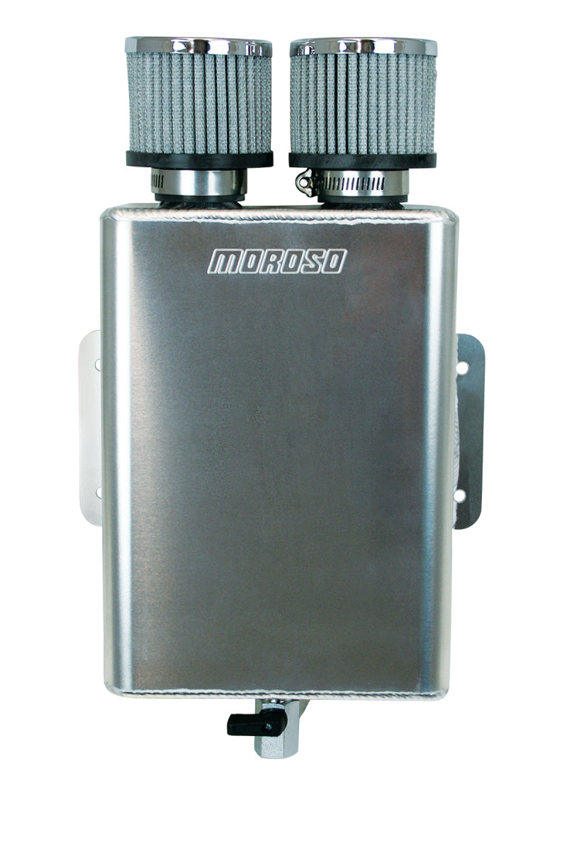 Moroso Breather Tank/Catch Can -16An Inlet - Two Breathers - Aluminum Oil Catch Cans Moroso