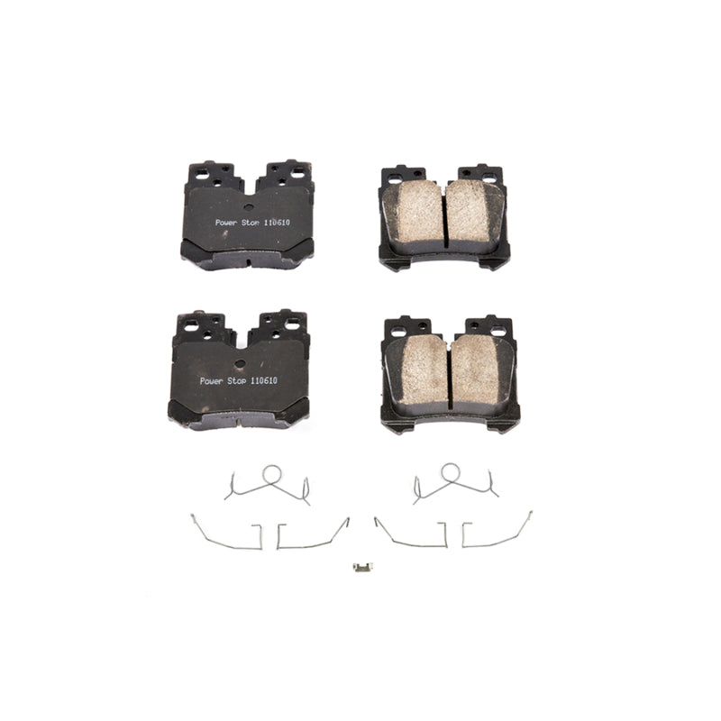 Power Stop 07-17 Lexus LS460 Rear Z17 Evolution Ceramic Brake Pads w/Hardware Brake Pads - OE PowerStop