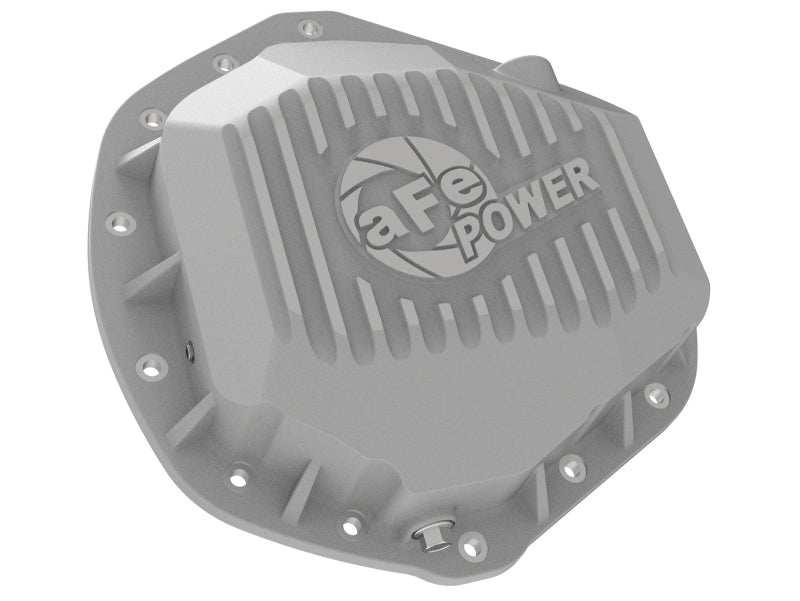 aFe Street Series Rear Differential Cover Raw w/ Machined Fins 01-18 GM Diesel Trucks V8-6.6L (td) Diff Covers aFe