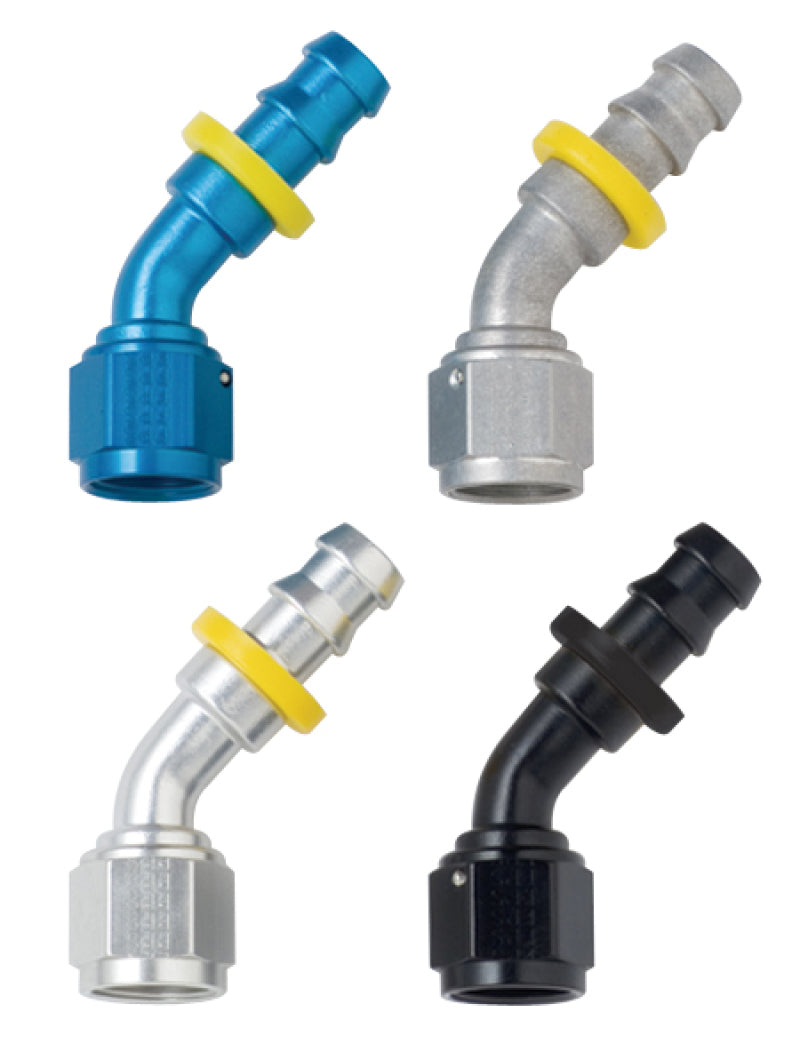 Fragola -10AN Push-Lite End 45 Degree - Blue Fittings Fragola