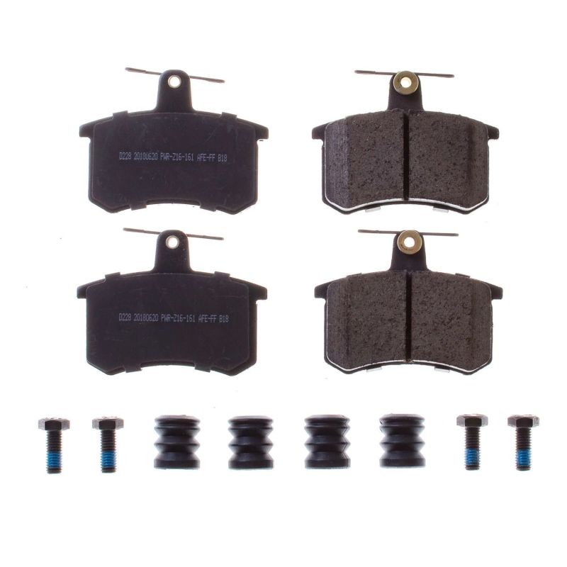 Power Stop 88-92 Audi 80 Rear Z17 Evolution Ceramic Brake Pads w/Hardware Brake Pads - OE PowerStop