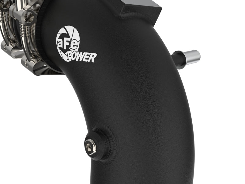 aFe 21+ Ford F-150 V6-3.5L (tt) BladeRunner 3in to 3.5in Aluminum Cold Charge Pipe Black Intercoolers aFe