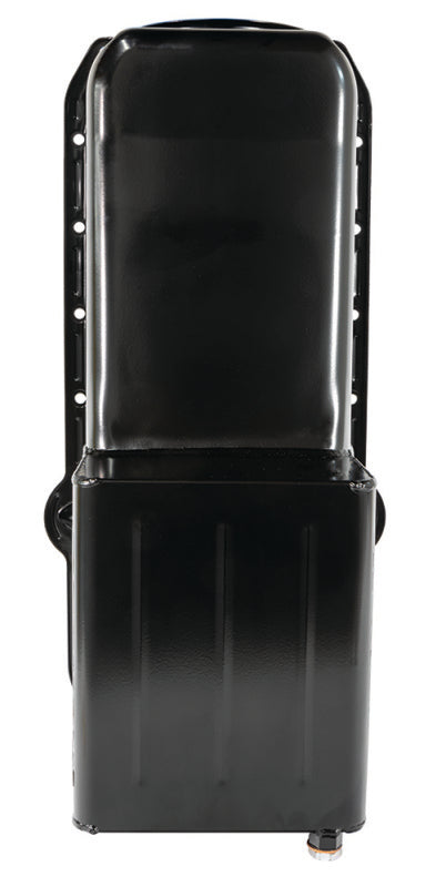 Moroso 80-85 Chevrolet SBC (w/Passenger Side Dipstick) Wet Sump 7qt 9.5in Steel Oil Pan - Black Oil Pans Moroso
