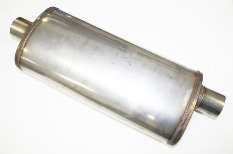 JBA Universal Straight-Through Style 304SS Muffler 18x8x5 2.5in Inlet Diameter Offset/Center Muffler JBA
