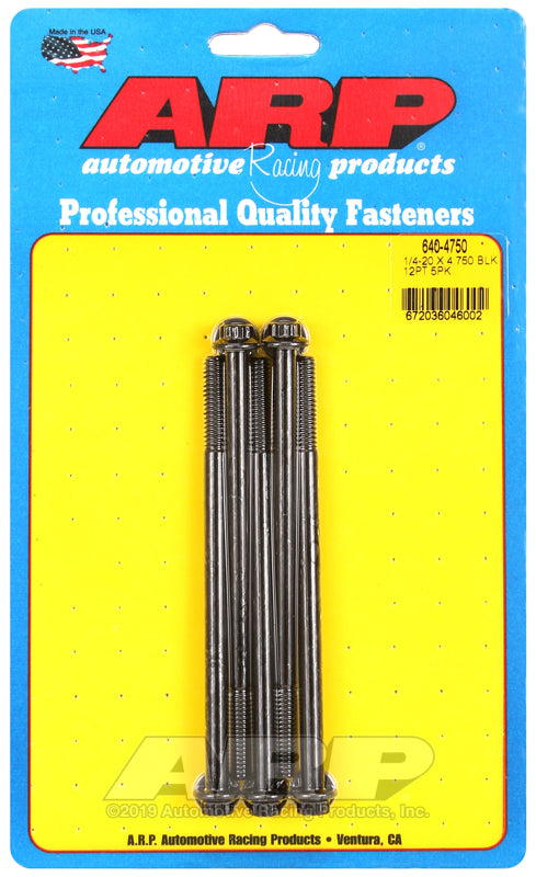 ARP 1/4-20 x 4.750 12pt black oxide bolts Rod Bolt Kits ARP