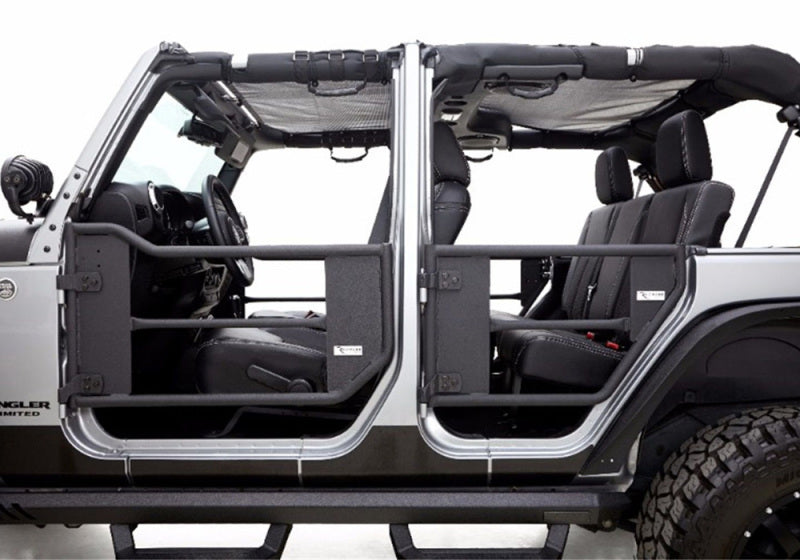 Rampage 2007-2018 Jeep Wrangler(JK) 2-Door Tube Doors With Netting - Black Doors Rampage