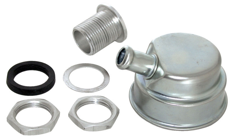 Moroso Positive Locking Breather - 3/4in Hose - Clear Finish Engine Breather Filters Moroso