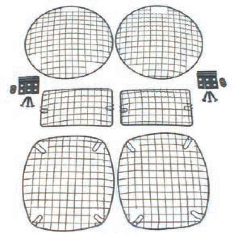 Rugged Ridge 97-06 Jeep Wrangler TJ Black Stone Guard Set Light Covers and Guards Rugged Ridge