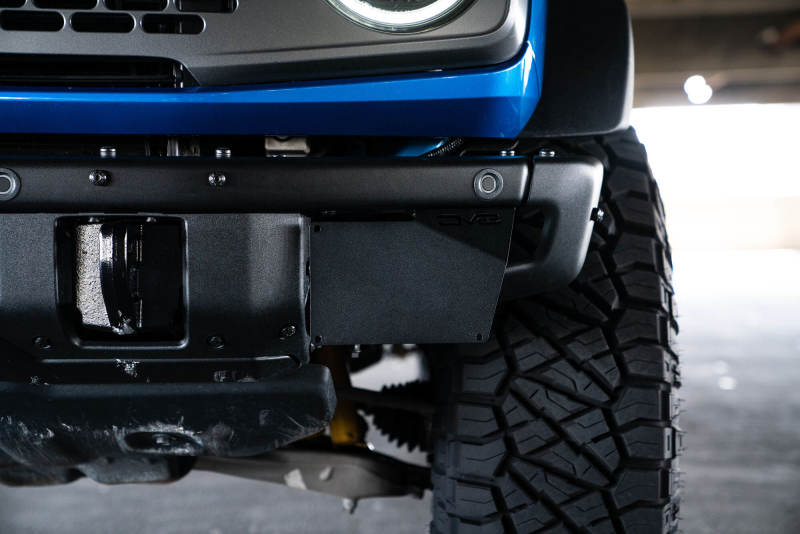 DV8 Offroad 21-22 Ford Bronco Factory Front Bumper License Relocation Bracket - Side License Plate Relocation DV8 Offroad