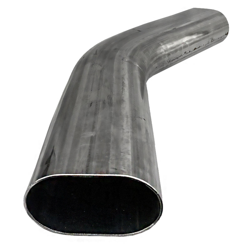 Granatelli 3in Oval Stainless Steel Horizontal 45 Deg Bend 4.5in Bend Radius Tubing Steel Tubing Granatelli Motor Sports