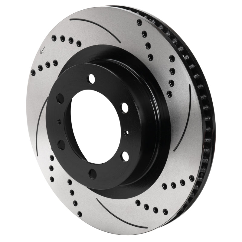 Wilwood 6x5.5 SRP Drilled & Slotted Black Electro Coat Rotor RH Brake Rotors - 2 Piece Wilwood