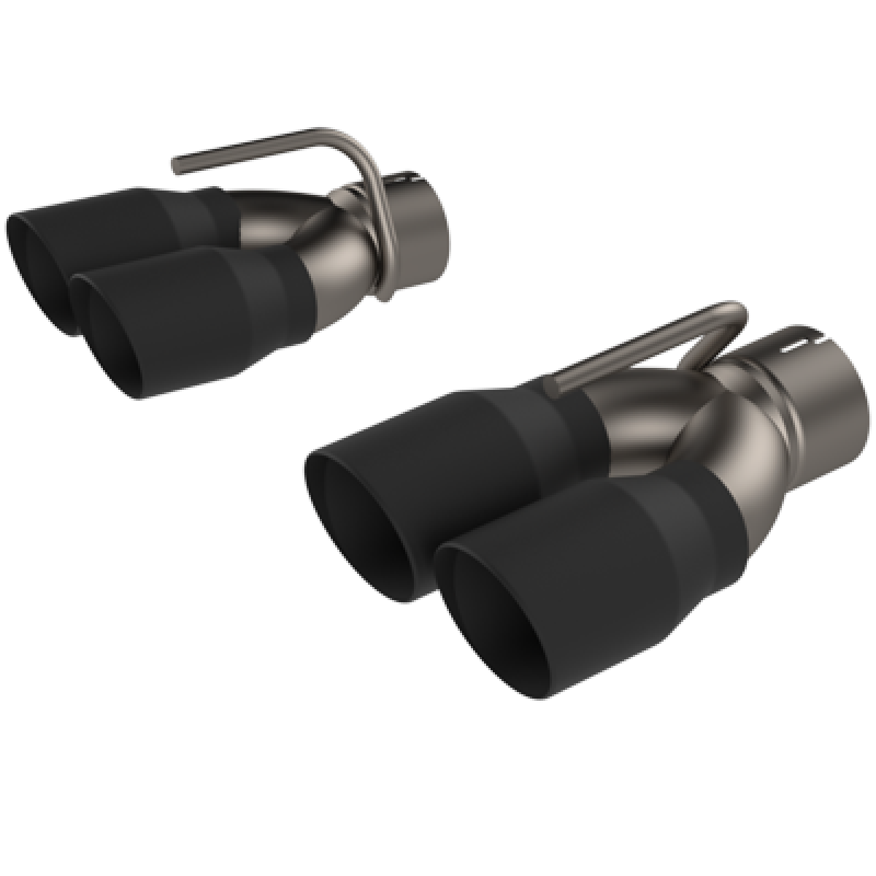 QTP 2015-2023 Dodge Challenger 5.7L QTP Black Quad Tip Adapter Tips QTP