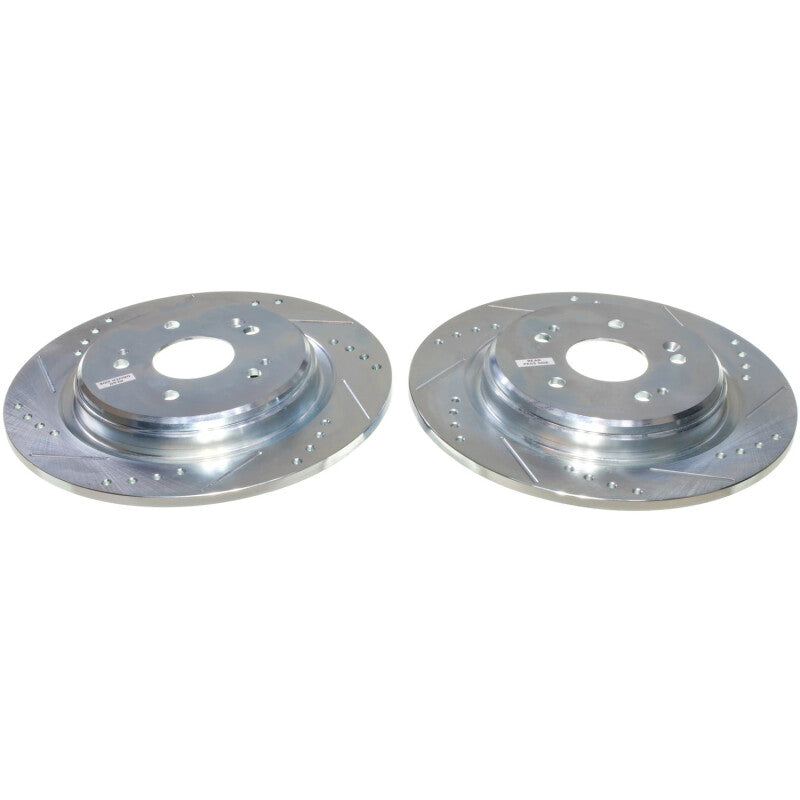 Power Stop 19-24 Acura RDX Rear Drilled & Slotted Rotor - Pair Brake Rotors - Slot & Drilled PowerStop