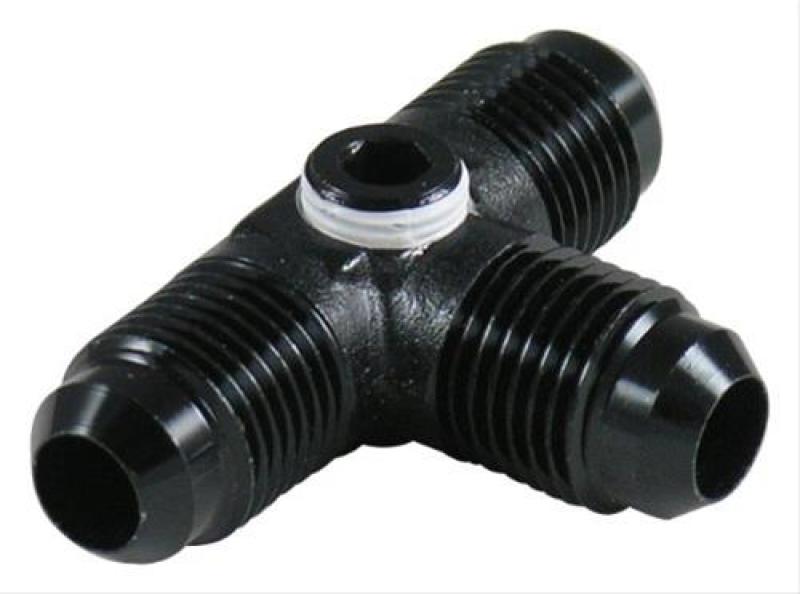 Fragola -10AN Male Tee w/ 1/8 FPT Port - Black Gauge Components Fragola
