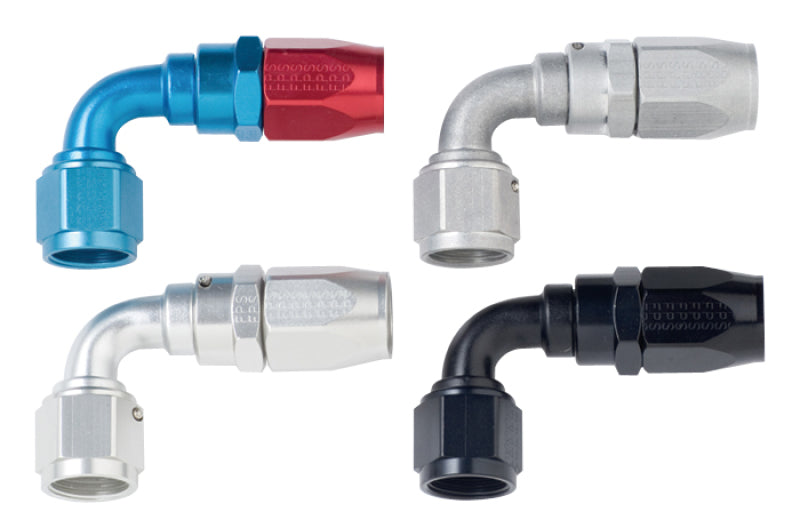 Fragola -10AN x 90 Degree Power Flow Hose End - Black Fittings Fragola