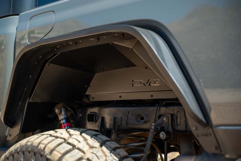 DV8 Offroad 20-24 Jeep Gladiator JT Rear Inner Fender Liners - Satin Black Wheel Well Liners DV8 Offroad