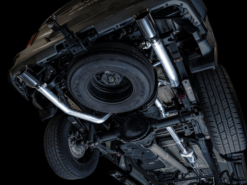 AWE Tuning 4th Gen GM 1500 5.3L 0FG Catback Split Rear Exit (Flat Bumper) - Dual Diamond Tips Catback AWE Tuning