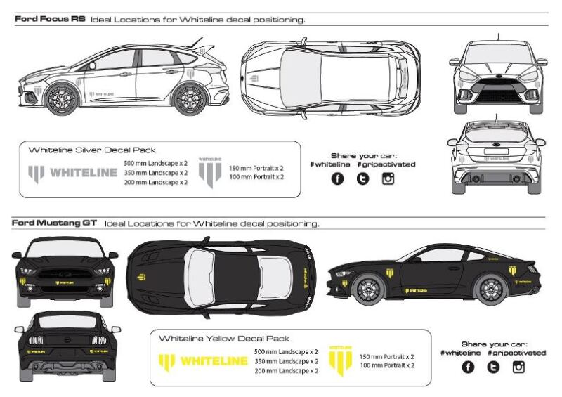 Whiteline Decal Kits 10 Pk Yellow Stickers/Decals/Banners Whiteline