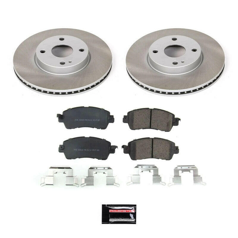 Power Stop 17-18 Toyota Yaris iA Front Semi-Coated Rotor Kit Brake Kits - Performance Blank PowerStop