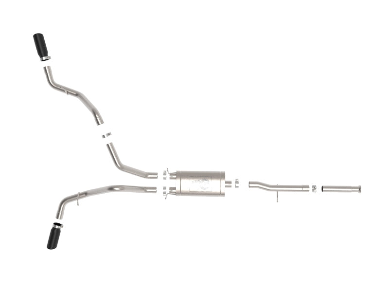aFe Apollo GT Cat-Back Exhaust GM Trucks 09-18 V6-4.3L/V8-4.8/5.3L-Dual Rear-Side Exit Black Tips Catback aFe