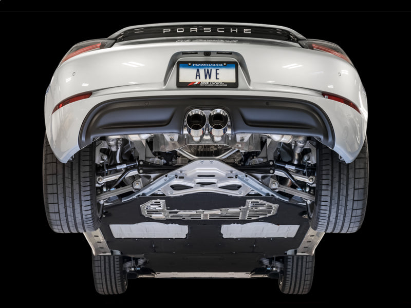 AWE Tuning Porsche 718 Boxster / Cayman Touring Edition Exhaust - Chrome Silver Tips Catback AWE Tuning