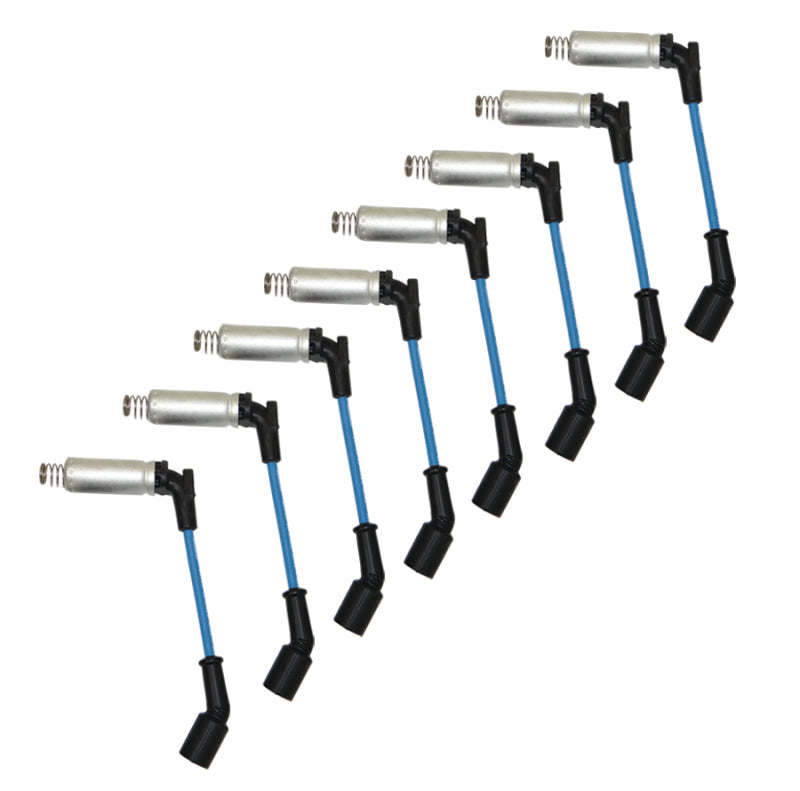 Moroso GM LS Ignition Wire Set - Ultra 40 - Unsleeved - Coil-On - Alum Shielded - 9.75in Wire - Blue Spark Plug Wire Sets Moroso