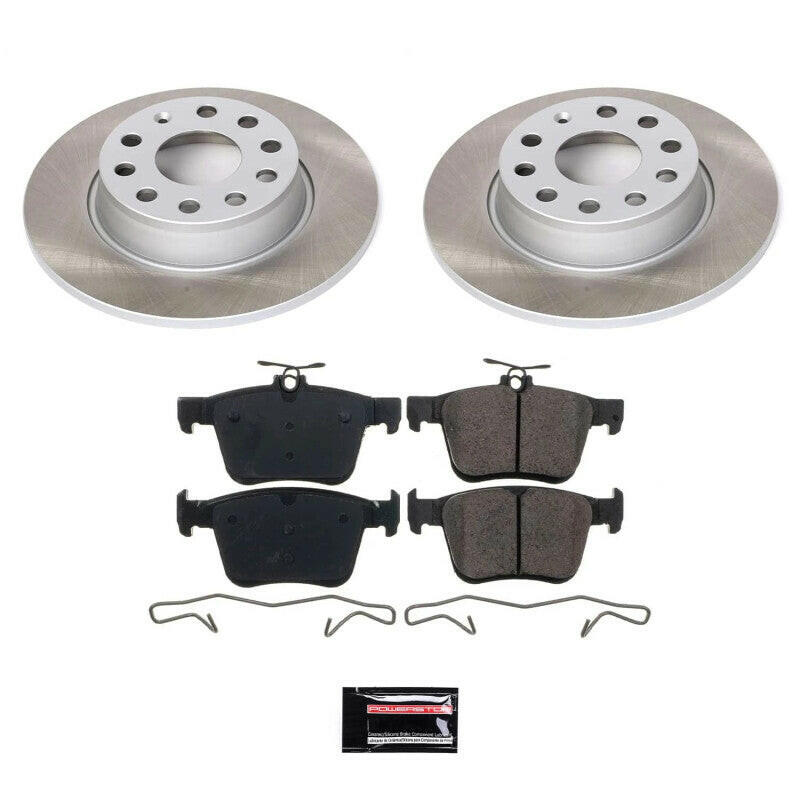 Power Stop 15-19 Volkswagen e-Golf Rear Semi-Coated Rotor Kit Brake Kits - Performance Blank PowerStop