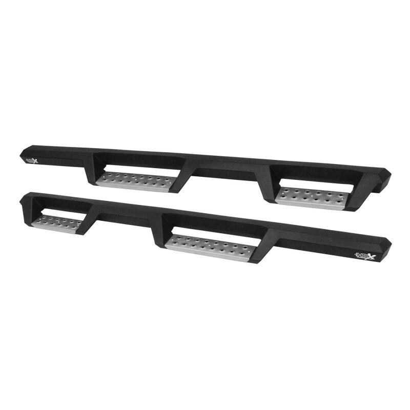 Westin 07-18 Jeep Wrangler JKU 4dr. HDX Stainless Drop Nerf Step Bars - Tex. Blk Nerf Bars Westin