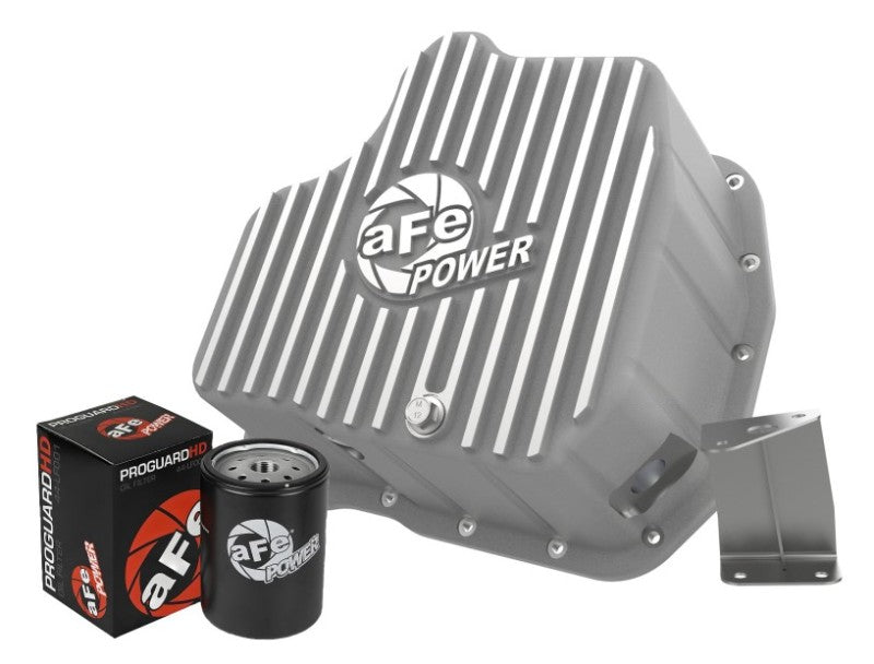 aFe Power 11-16 GM Diesel 2500HD / 3500HD V8-6.6L (TD) Street Series Engine Oil Pan Raw w/ Machined Diff Covers aFe