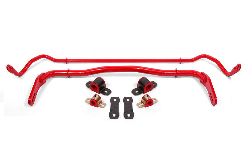 BMR 08-19 Dodge Challenger Front/Rear Hollow 38mm/25mm Sway Bar Kit w/ Bushings - Red Sway Bars BMR Suspension