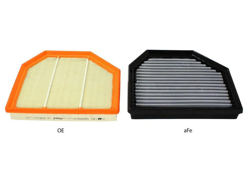 aFe MagnumFLOW OEM Replacement Air Filter PRO Dry S 2015 BMW M3/M4 (F80/F82) 3.0L S55 (tt) Qty. 2 Air Filters - Drop In aFe