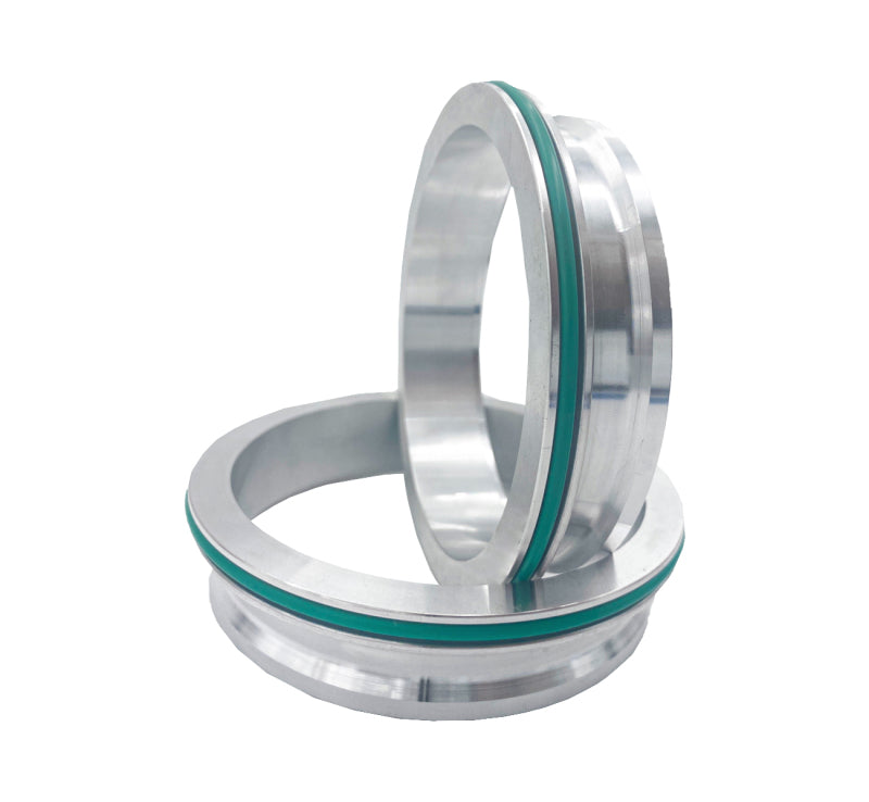 Granatelli 3.5in Stainless Steel Dual Seal Clamp Weld-On Ferrule Set Clamps Granatelli Motor Sports