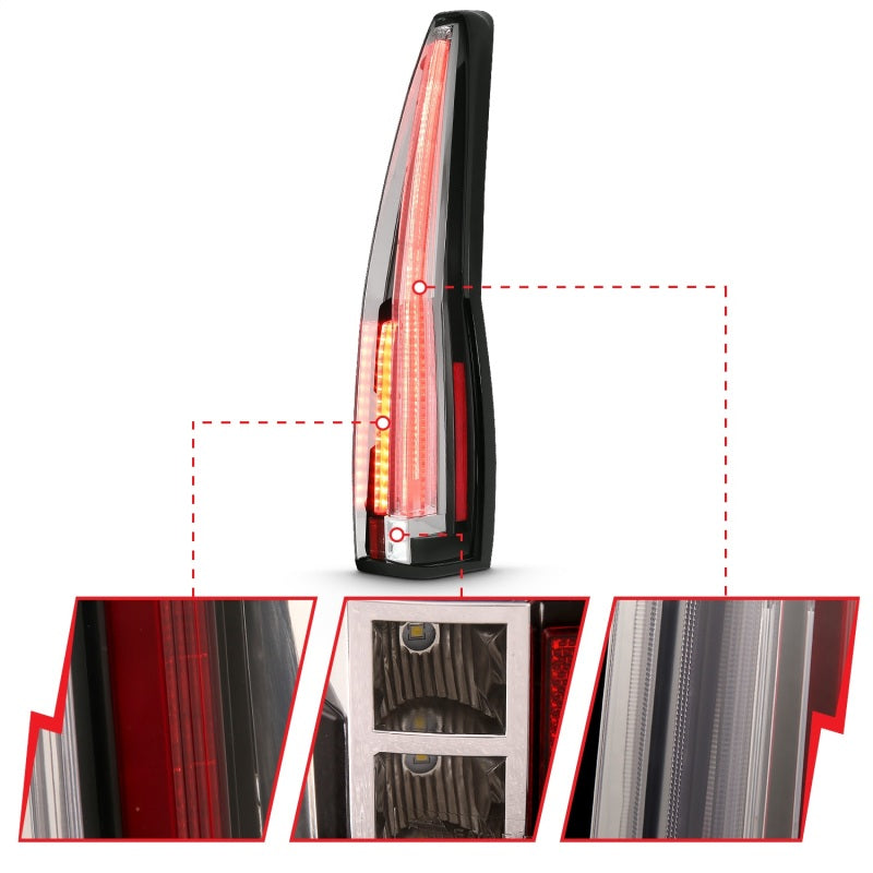 ANZO 2007-2014 Chevrolet Tahoe Led Taillights Red/Clear Tail Lights ANZO