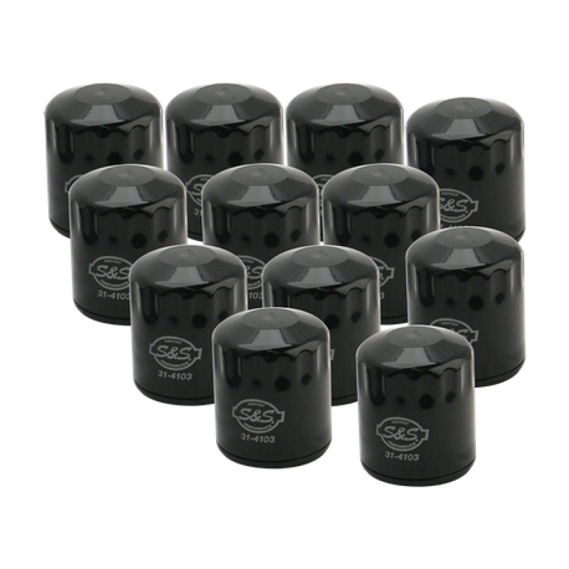 S&S Cycle 99-18 BT/2017+ M8/X-Wedge Black Oil Filter - 12 Pack Oil Filters S&S Cycle