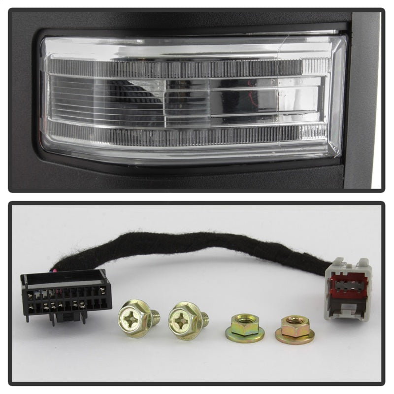 xTune 15-17 Ford F-150 Heated LED Telescoping Pwr Mirrors - Clr (Pair) (MIR-FF15015S-G4-PWH-CL-SET) Side Mirrors SPYDER