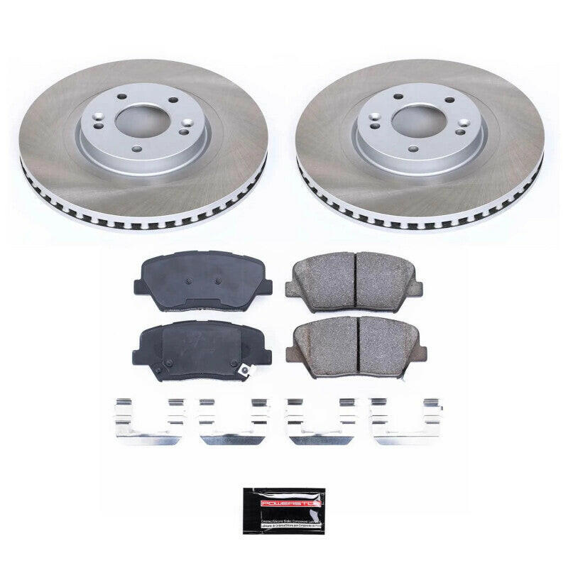 Power Stop 14-20 Kia Sorento Front Semi-Coated Rotor Kit Brake Kits - Performance Blank PowerStop