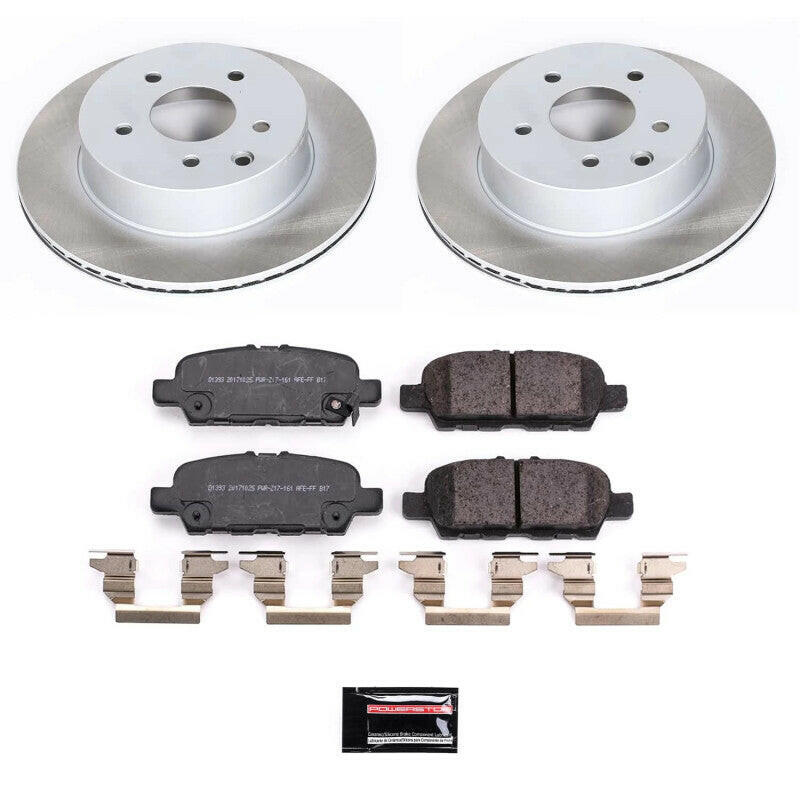 Power Stop 17-22 Nissan Rogue Sport Rear Semi-Coated Rotor Kit Brake Kits - Performance Blank PowerStop