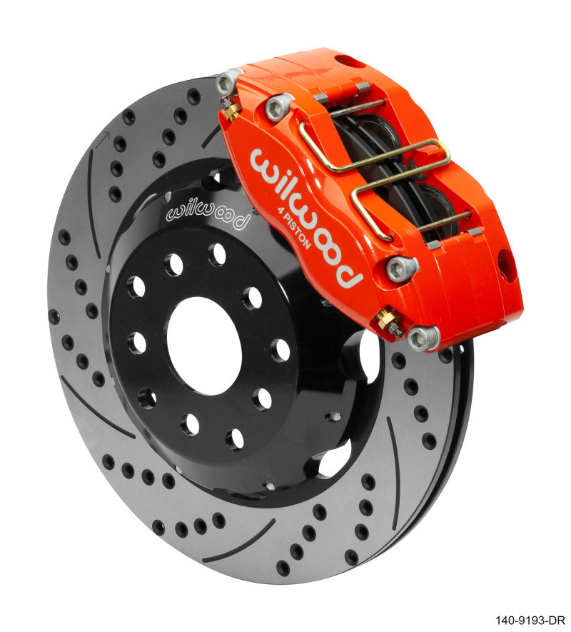 Wilwood Dynapro Radial Front Kit 12.00in Drilled Red Subaru Impreza WRX (*Line Kit Needed*) Big Brake Kits Wilwood