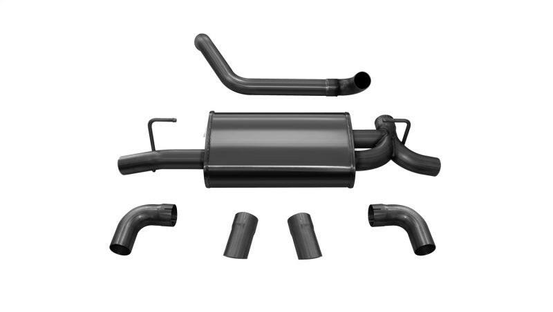 Corsa 2018-2025 Jeep Wrangler JL 2.5in Dual Rear Turn Down Exit Black Sport Axle-Back Exhaust Axle Back CORSA Performance
