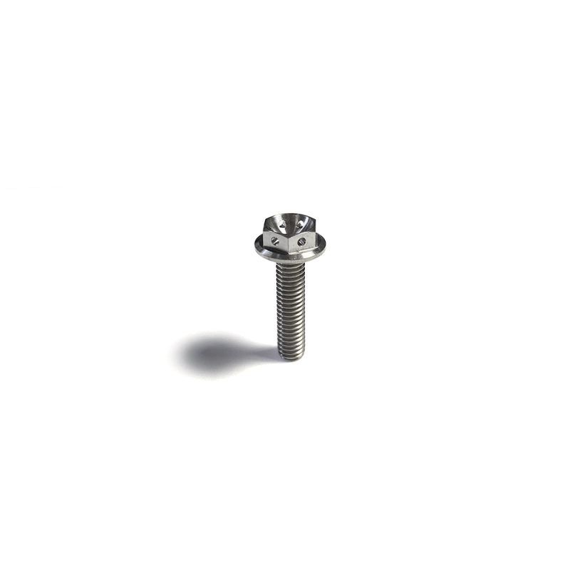 Ticon Industries Titanium Bolt Flanged M6x30x1TP 10mm 6pt Head Drilled Hardware - Singles Ticon