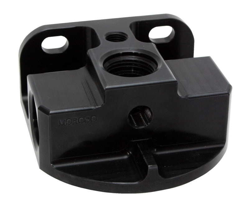 Moroso Oil Filter Adapter - Remote Mount - Side Port - 13/16in-16 & 3/4in-16 22mm Thread Fittings Moroso