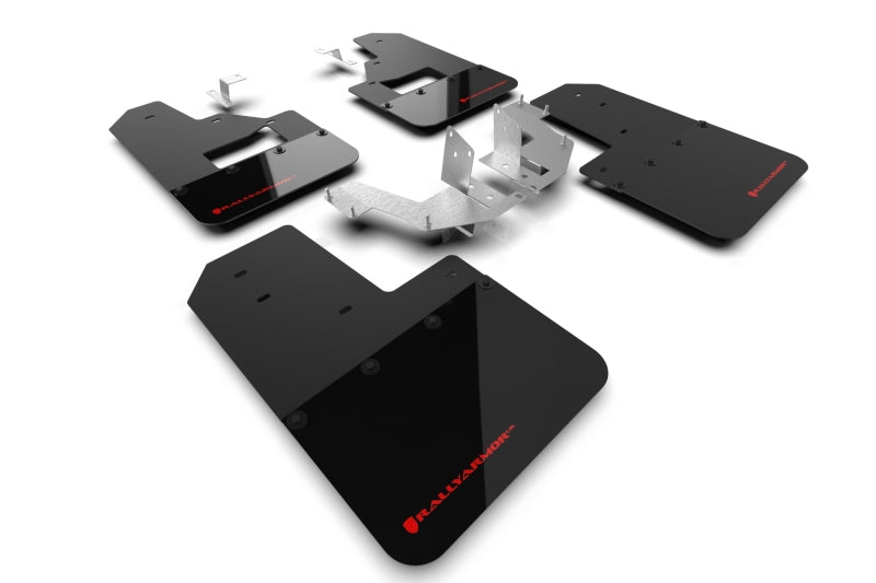 Rally Armor 21-25 Ford Bronco (Plstc Bmpr + RB - NO Rptr/Sprt) Blk Mud Flap w/Red Logo Mud Flaps Rally Armor