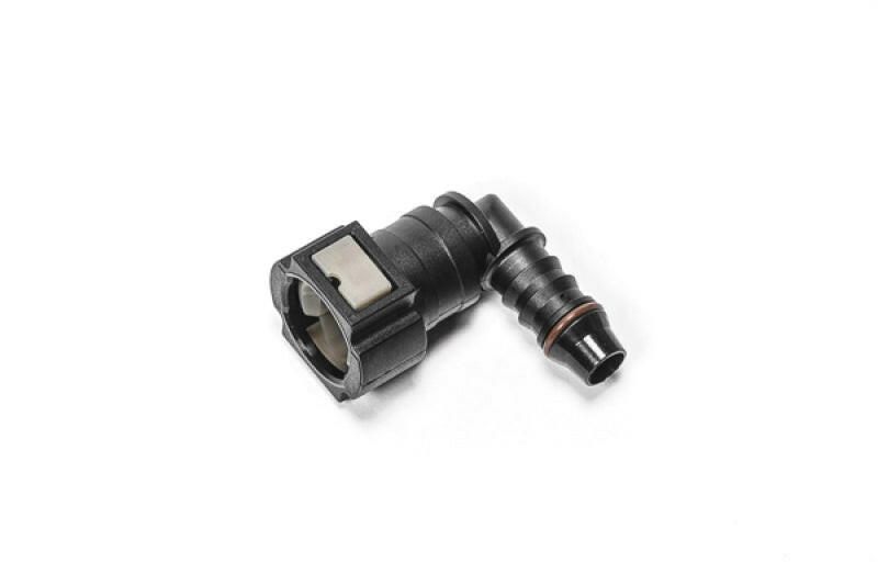Radium Engineering 3/8in SAE Female to 90 degree 3/8in Barb Fitting Fittings Radium Engineering