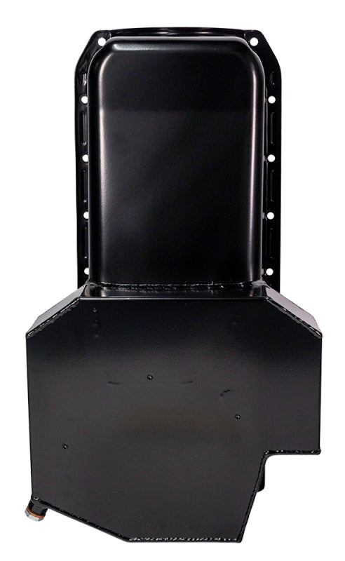 Moroso 86-Up Chevrolet Small Block (w/1 Pc Seal) Road Race Wet Sump 7qt 7.5in Steel Oil Pan - Black Oil Pans Moroso